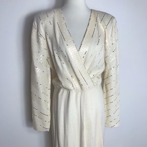 ☀️St. John by Marie Gray knit Pleated front Dress with belt